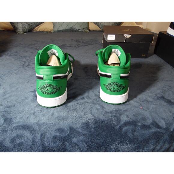Jordan 1 Low Shoe Mens 15 Pine‎ Green (GS) EUC Basket Ball Trainer - Picture 6 of 12